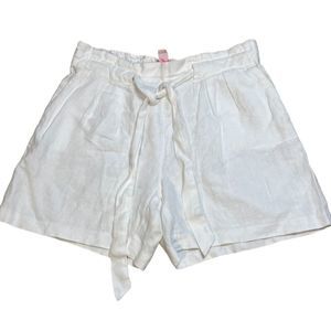 Lilly Pulitzer Kaylene Paperbag Shorts Linen White Women's Size S